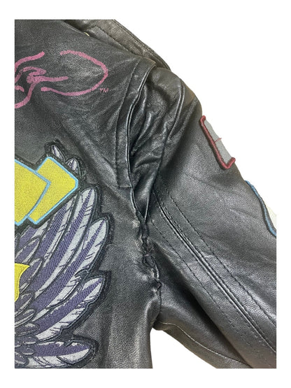 Vintage Y2K Ed Hardy Wild Harlots Rockstar Studded Leather Jacket