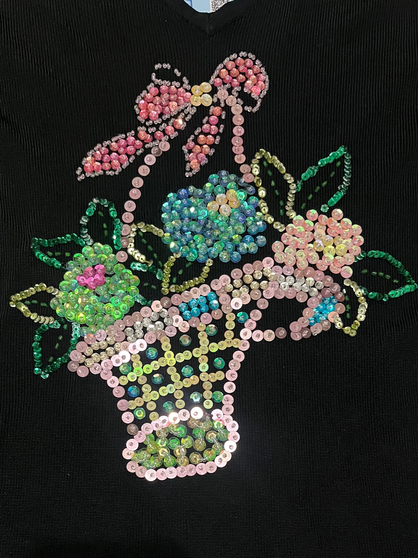 Vintage Floral Sequins Long Sleeve