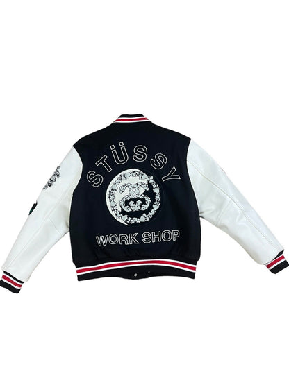 Stussy Denim Tribe Tears Legacy Varsity Jacket