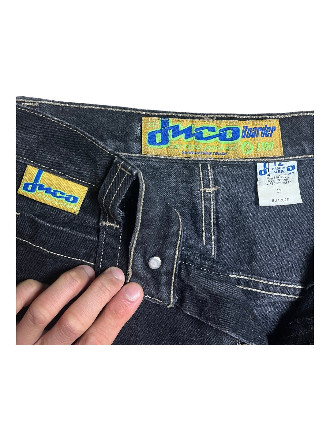 Vintage 90’s JNCO Boarder Black Pants Made In USA