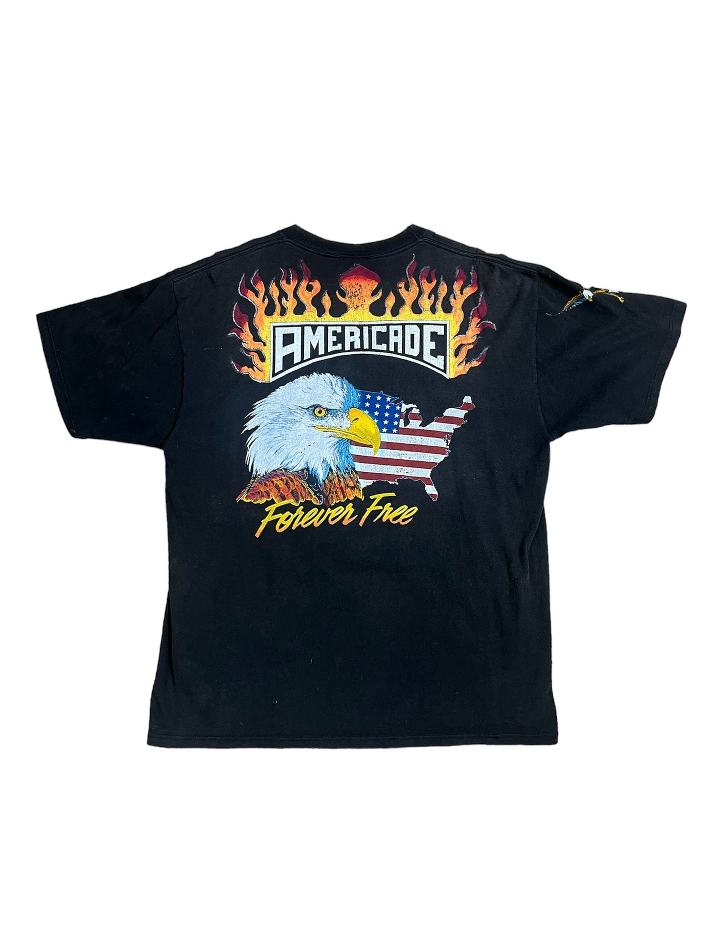 Vintage Harley Davidson Hand Painted Blazing Fire Shirt