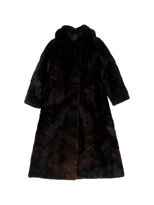 Vintage Mink Diagonal Design Fur Coat