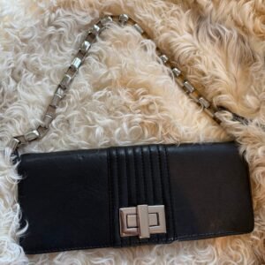 Kooba Black Leather Link Chain