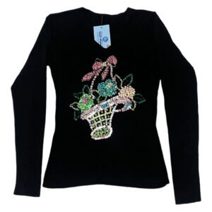 Vintage Floral Sequins Long Sleeve