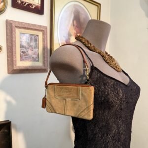 Coach Brown Suede Wristlet