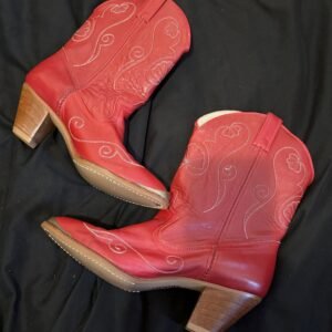 Acme Red Leather Boots