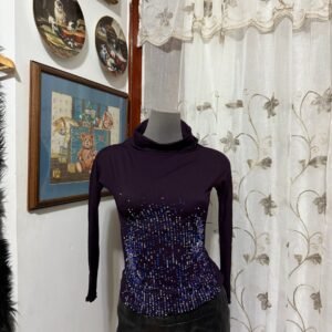 Trosman Churba Beaded Mesh Top