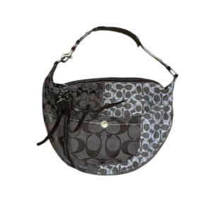 Coach Brown Signature Logo Zip Close Crescent Shoulder
Bag Purse