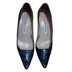 Manolo Blahnik Low Heel Eel Skin