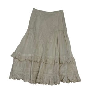 Victorian Look Creme Ruffle Maxi Skirt