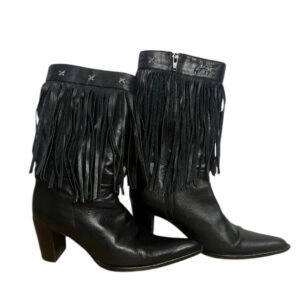 Carlos Falchi Fringe Boots