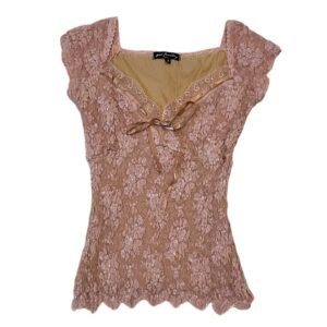 Ann Ferriday Pink Lace Top