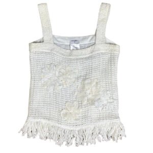 Chanel Knit Sleeveless White Top